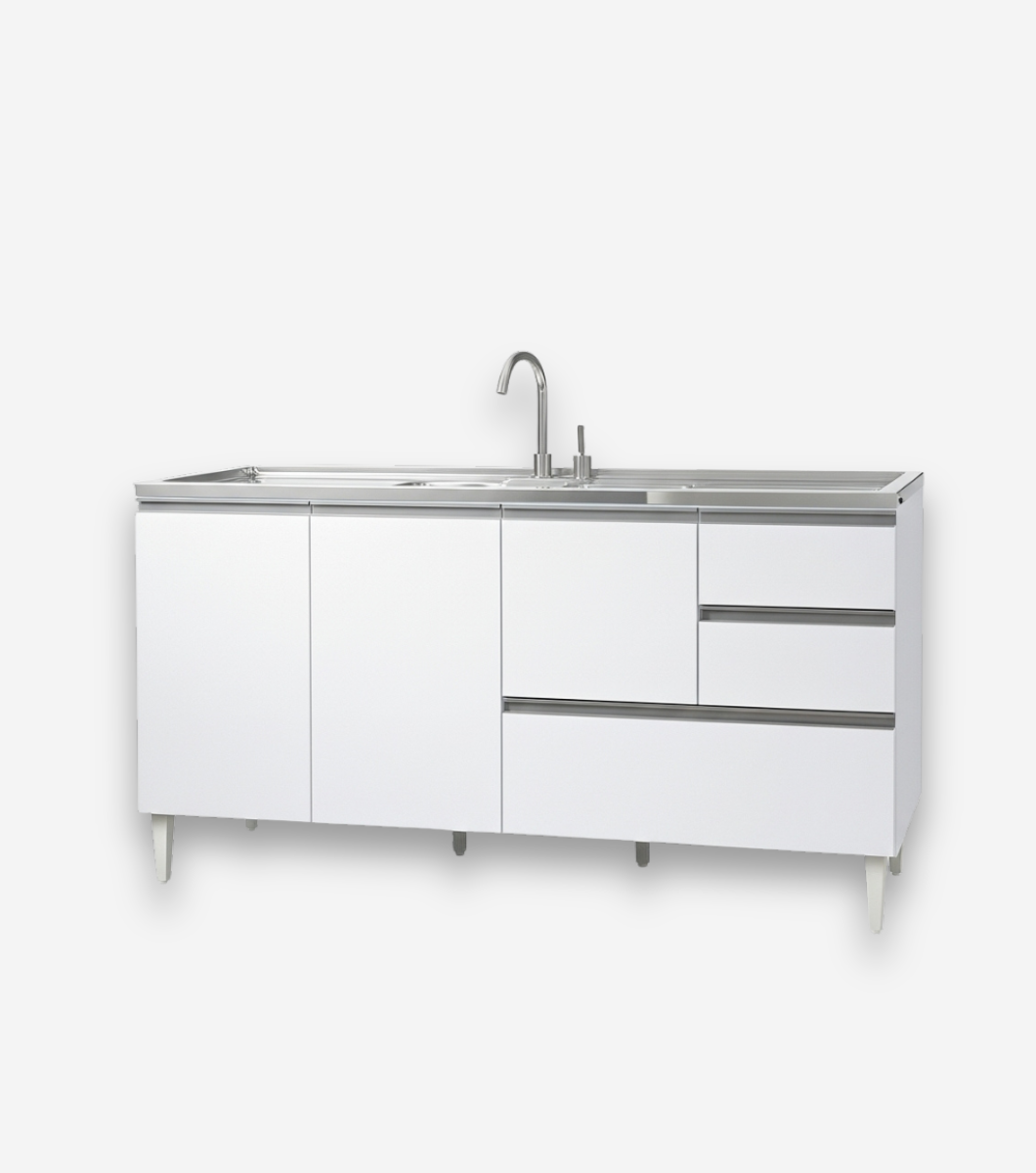 produtos 1060x1200 (3) GABINETE BALCÃO PARA PIA 2 METRO COM GAVETÃO BRANCO - Imagem 1