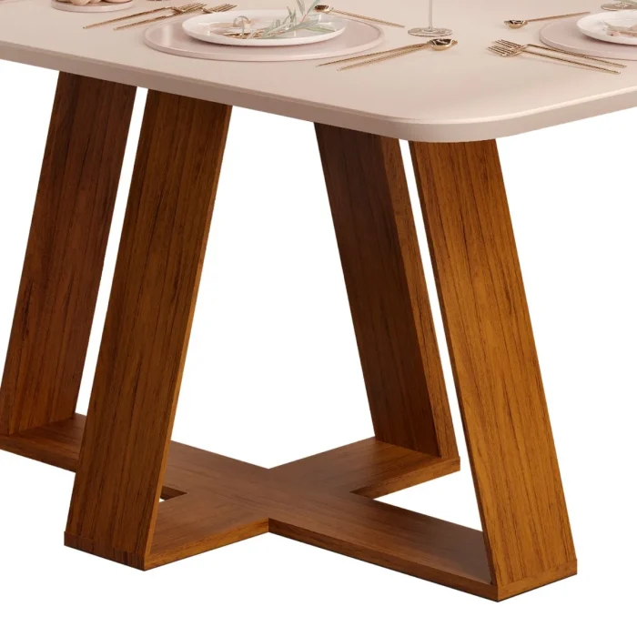 Mesa de Jantar Retangular Tampo Sem Vidro 170x90 DJ Móveis Kiara - Imagem 3