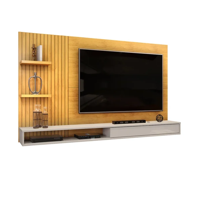 Painel para TV Ripado com Nichos - Modelo Bento - Imagem 4