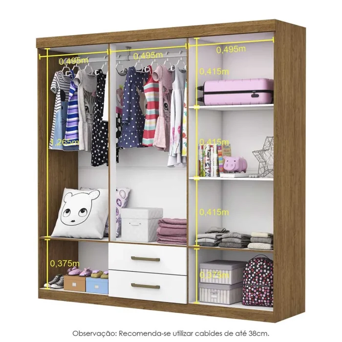 Guarda Roupa Infantil Elissa 6 Portas Carioca Moveis - Imagem 5