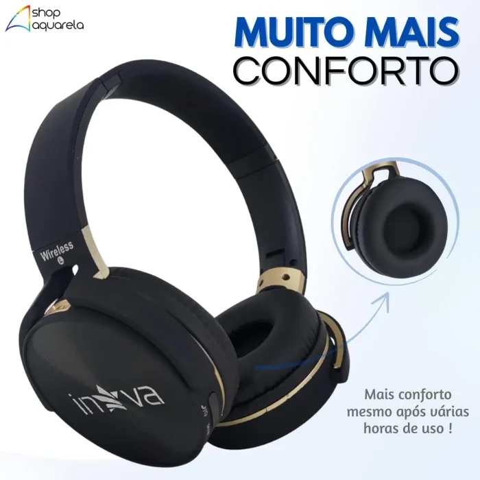 Fone de Ouvido Bluetooth sem Fio Headset Anti-ruído Original Inova - Imagem 4