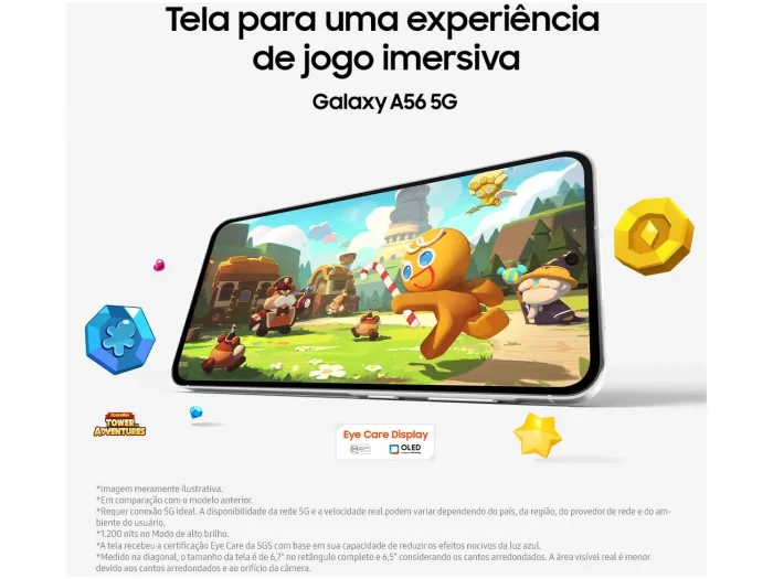 Smartphone Samsung Galaxy A56 128GB 5G 8GB RAM Verde 6,7" Câm. Tripla + Selfie 12MP - Imagem 4