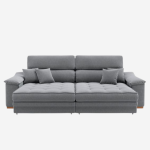 Sofá 3 Lugares Retrátil e Reclinável Lupin Linho Cinza 214 cm