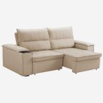 Sofá Retrátil Reclinável 3 Lugares Sala De Estar 210cm Hilst F04 Linho Bege - Lyam Decor