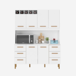 Armário de Cozinha Lívia 1,57m com 6 Portas Branco