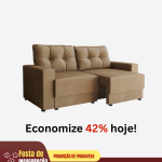 Sofá 2 Lugares Retrátil Lubeck Suede Bege 140 cm