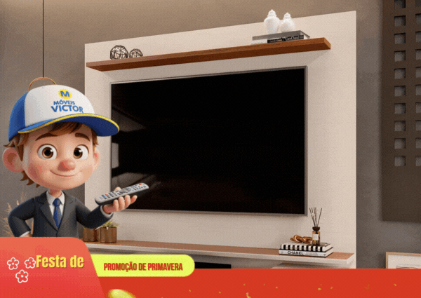 Painel para TV até 60 Polegadas com 2 Portas DJ Móveis Levi