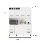 Armário de Cozinha Lívia 1,57m com 6 Portas Branco - Imagem 2