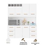 Armário de Cozinha Lívia 1,57m com 6 Portas Branco - Imagem 4