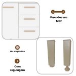 Armário de Cozinha Lívia 1,57m com 6 Portas Branco - Imagem 5