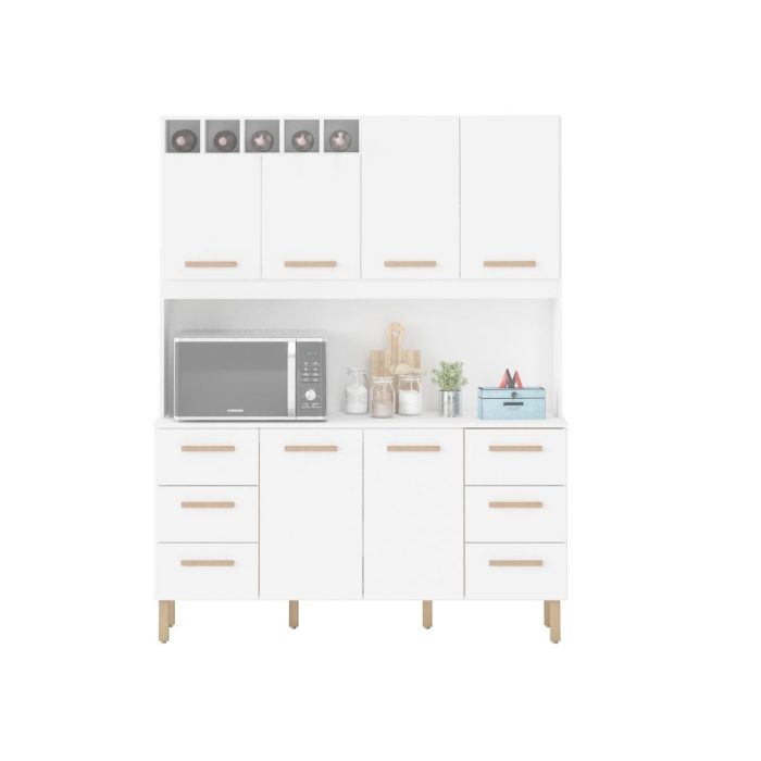 Armário de Cozinha Lívia 1,57m com 6 Portas Branco - Imagem 6