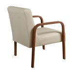 Poltrona Decorativa Anita Braço Madeira - Corino Bege - Imagem 4