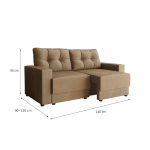 Sofá 2 Lugares Retrátil Lubeck Suede Bege 140 cm - Imagem 4