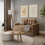Sofá 2 Lugares Retrátil Lubeck Suede Bege 140 cm - Imagem 8