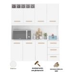 Armário de Cozinha Alice 1,57m com 7 Portas Branco - Imagem 5