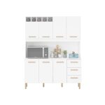 Armário de Cozinha Alice 1,57m com 7 Portas Branco - Imagem 2