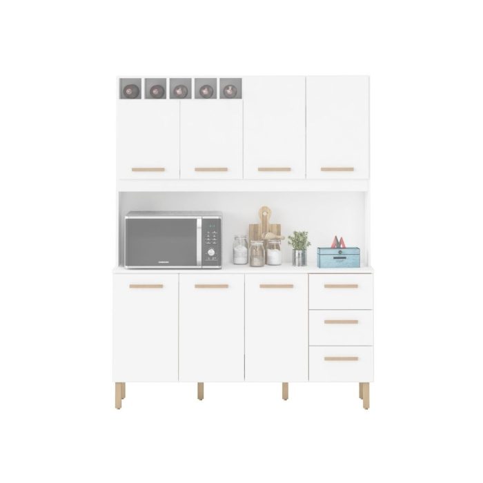 Armário de Cozinha Alice 1,57m com 7 Portas Branco - Imagem 2
