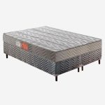 Cama Box Queen Colchão Espuma Paropas D45 Pasquale + Base Crc Suede Gray(158X198)