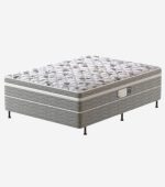Cama Box Conjugada Casal PROdormir Advanced com Espuma D28 54x138x188 cm – Branco/Cinza