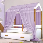 Bicama Montessori Exclusiv Com Colchão E Voal Lilás - Imagem 2