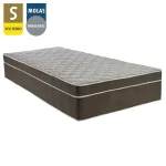 Cama Box Suede Solteiro + Colchão Sereneprime Molas Ensacadas 88x188x65 Bege - Imagem 3