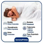 Cama Box Suede Solteiro + Colchão Sereneprime Molas Ensacadas 88x188x65 Bege - Imagem 4