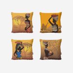 Almofadas Africanas Amarelas e Decorativas Para Sofá