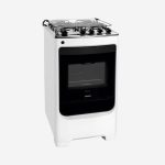 Fogão Consul 4 Bocas CFO4NAB com Mesa de Inox, Acendimento Automático e Design Frente Única Bivolt - Branco