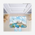 Tapete Antiderrapante Decorativo Monumentos Para Porta Emborrachado